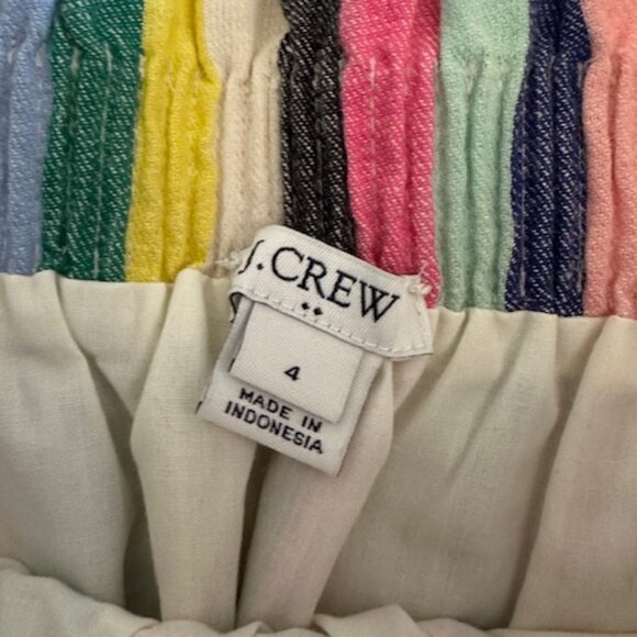 J.Crew Pull-on Linen Skirt In Rainbow Stripe - Picture 5 of 7